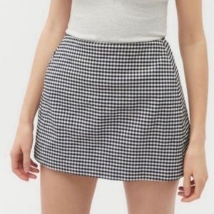 Urban Outfitters Gingham Mini Skirt Pockets Plaid